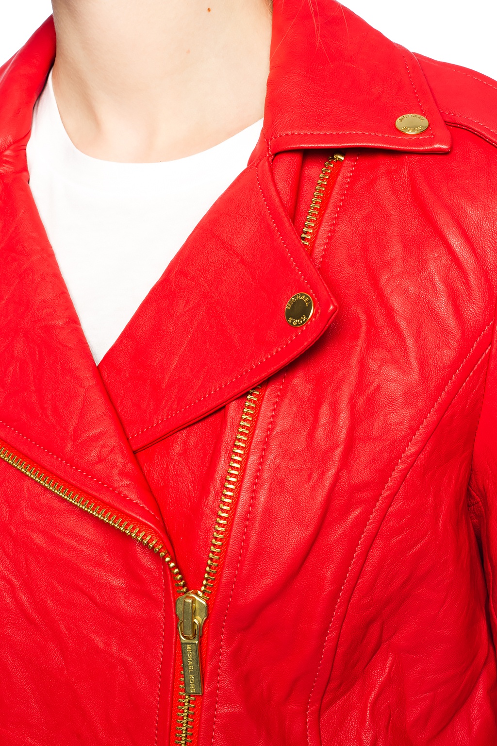 Michael kors 2024 red leather jacket